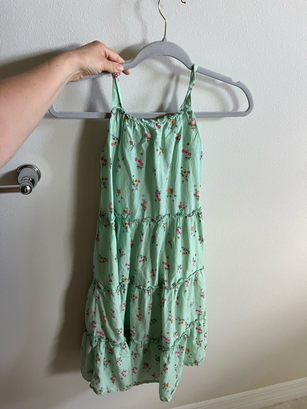 H&M Mint Green Floral Tiered Sundress for Girls